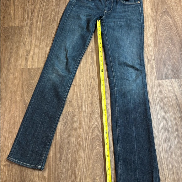 7 For All Mankind Dark Blue Straight Leg Jeans - Picture 4 of 7